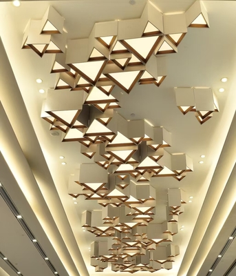 Non-Standard Custom Hotel Engineering Light Sales Department Banquet Hall Combination Triangle Geometry LED Ceiling Light