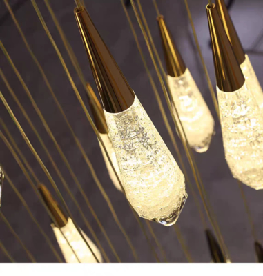 Modern LED 36-Lights Chandelier High Ceiling Hanging Fixture for Entryway Staircase Foyer Hallway Dining Room