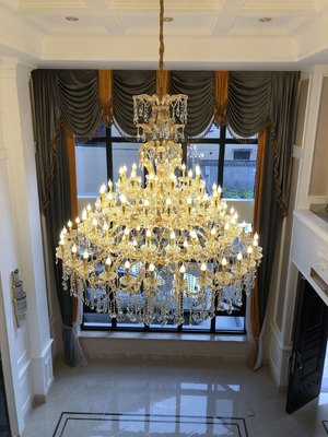 Classic Luxury Crystal Candlestick Chandelier Dazzling LED Lighting for Museums Halls