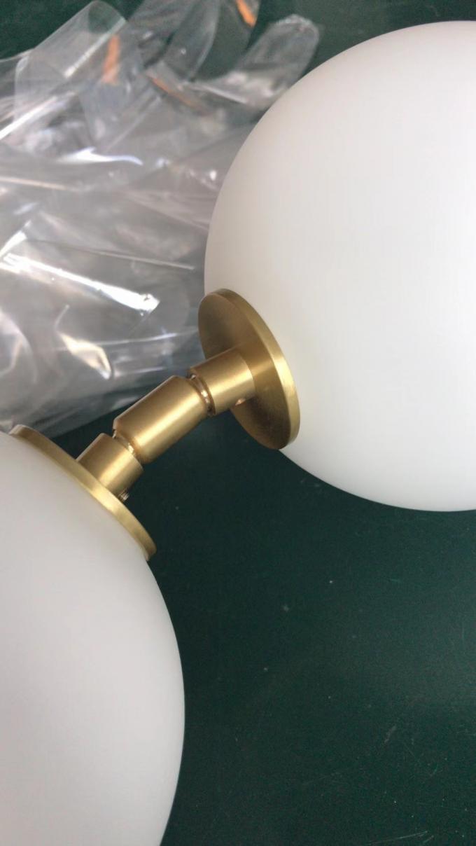 モダン ゴールデン チェンデリア 家装 寝室 リビング LED リング ガラス パール 吊り灯 4