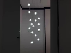 階段 長いガラスボール 吊り灯 LED 天井照明 クリエイティブホーム照明 モダン・チェンデリア