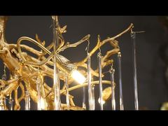 新しい豪華なクリスタルシャンデリア、銅の枝照明付き 2025 リビングルーム ダイニングルーム