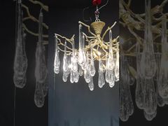 H65銅ボディアートガラスメープルリーフペンダントシャンデリアライトモダンISO9001デモ