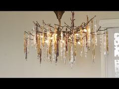 80cm調整可能なワイヤーアイアンクリスタルシャンデリア スモーククリスタル天井 ISO9001 240V をあなたに