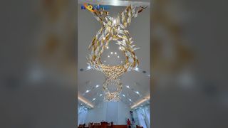 宴会場、クラブハウス、ホテルのロビーの営業部門用にカスタマイズされたアート クリスタル リボン シャンデリア