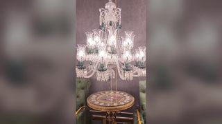 LED E14 天井クリスタルキャンドルシャンデリアランプ防水汚れにくい