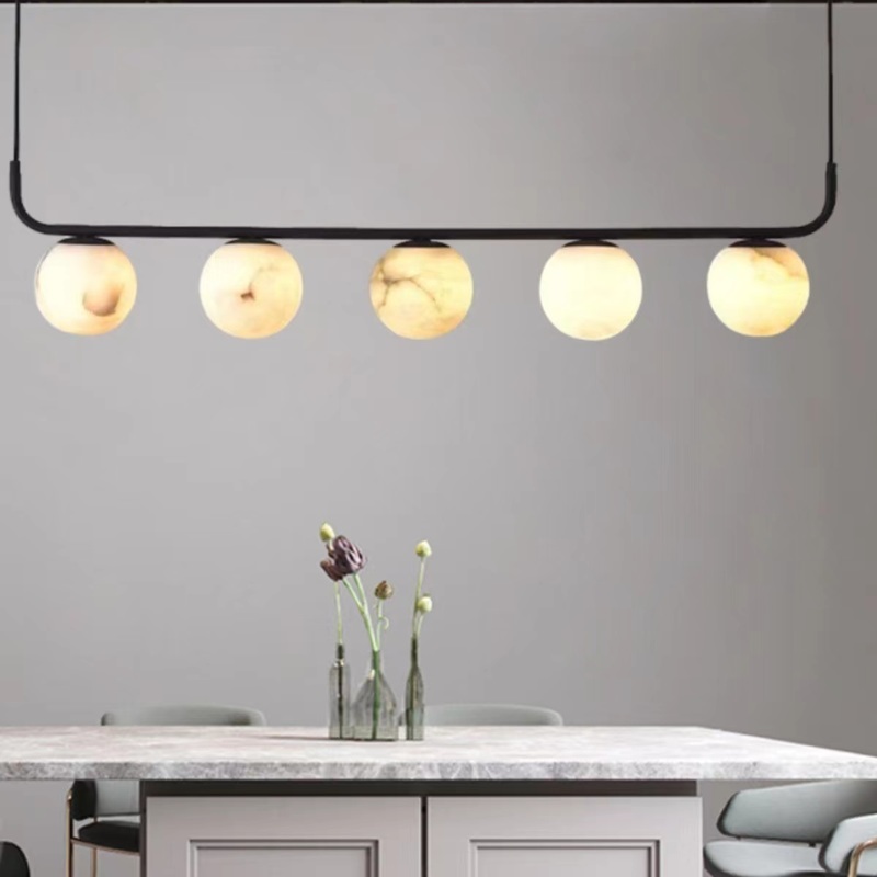 Spanish Imported Natural Marble Restaurant Pendant Light Designer bar Counter Island Platform Alabaster Long Pendant Light