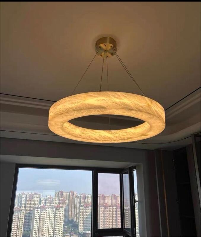 Switch Control  Pendant Chandelier Lights  Alabaster Brass Pendant Hanging Light
