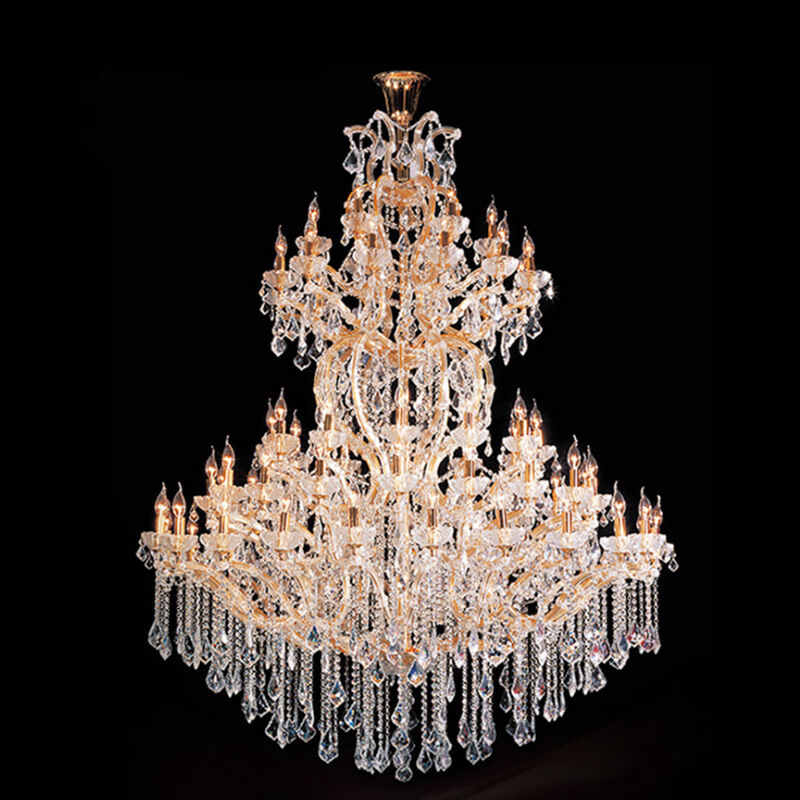 24K Golden Extra Large Chandelier High End Copper Malachite Pendant Light For High Ceiling Living Room