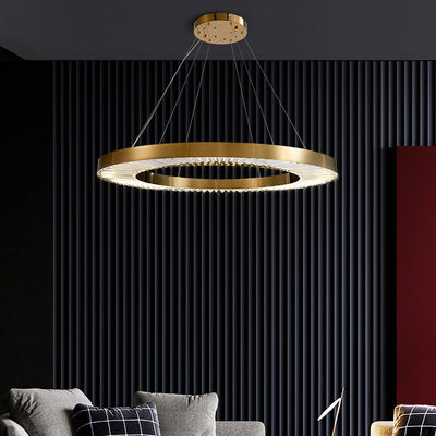ブラシをかけられた真鍮のDimmable 3リングLED現代リング シャンデリア110Vへの240V