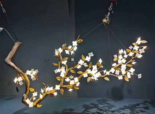 ホテルのロビーの飾り付けのためのすべての銅ライト豪華花のチェンデリア