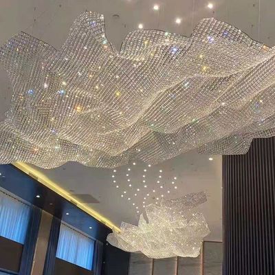 現代の波のクリスタルチェンデリア 高層天井のための超大型クリスタルチェンデリア