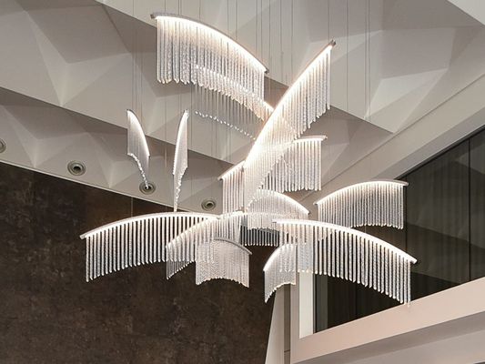 LED大型現代入口チェンデリア 独特の水晶大型チェンデリア