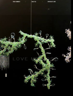独特の緑色の水晶の花のチェンデリア 素晴らしい場所のための光