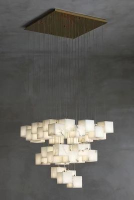 オーダーメイド 豪華 アラバスター チェンデリア モダン スタイル ビラ 高天井 ホテル ロビー 螺旋階段 チェンデリア