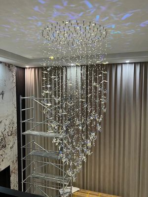ロング クリスタル バターフライ デュプレックスビル ヴィラ ホテル クラブ ライト 贅沢 スパイラル 階段 チェンデリア アクセサリー