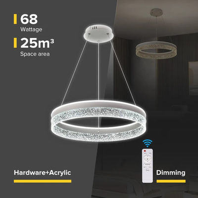 ミニマリストデザイン 室内 リビング 円 ダイニング 部屋 アクリル チェンデリア ゴールド LED リング ペンダント ライト