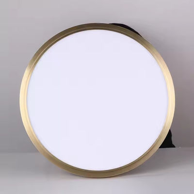 モダン ゴールド ボディ ホワイト アクリル シェード 天井ランプ リビング 丸 24W 36W 54W LED メタル 天井灯