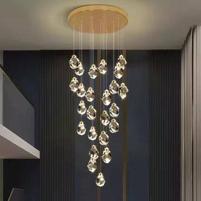 ホテル 階段 インテリア モダン 贅沢 クリスタル チェンデリア ペンダント ライト LED 天井 ランプ ランプ サイズ 130*110mm
