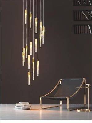 LEDパッチ電球 現代 ロング クリスタル ロッド ペンダント ランプ リビング ダイニング 部屋 または 階段 の 豪華 デザイン