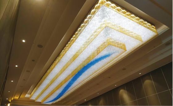 大型長方形 オーダーメイド モダン LED グロース K9 エンジニアリング 入り口 ホテル クリスタル チェンデリア