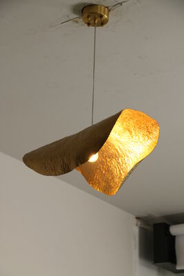 北欧モダン真鍮クリスタル手作り蓮の葉吹きガラス吊り下げ照明シングル吊り下げキッチンシャンデリアペンダントライト