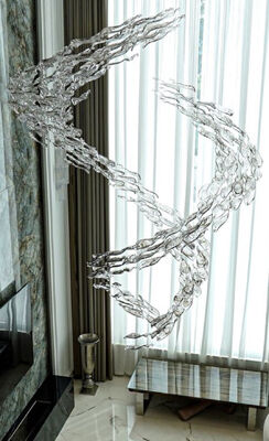 モダンファッションシェードプロジェクトシャンデリアガラスシャンデリアライト大型ホテル宴会場照明