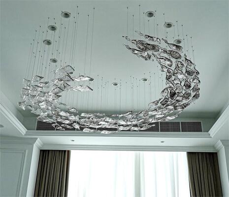 カスタムシャンデリア 大型 モダン装飾 天井照明器具 ガラスクリスタルペンダントライト