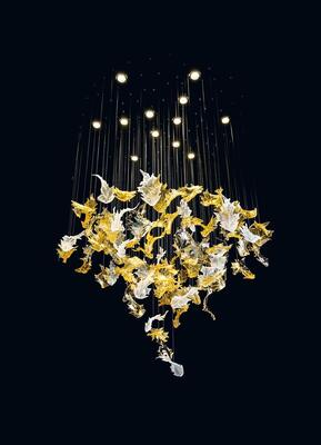 現代の大型ホテル・レストラン・プロジェクト 手作りアート・クラフト グラス メイプル・リーフ