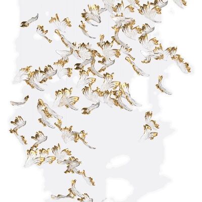 オーダーメイド ホテル ロビー 装飾 ガラス ペンダント ライト モダン LED 天井 チェンダリア 照明 金葉 アクセサリー