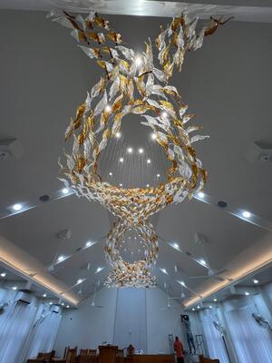 カスタムランプ 大型統合チェンデリア 現代のノルディックガラス天井 ホテル